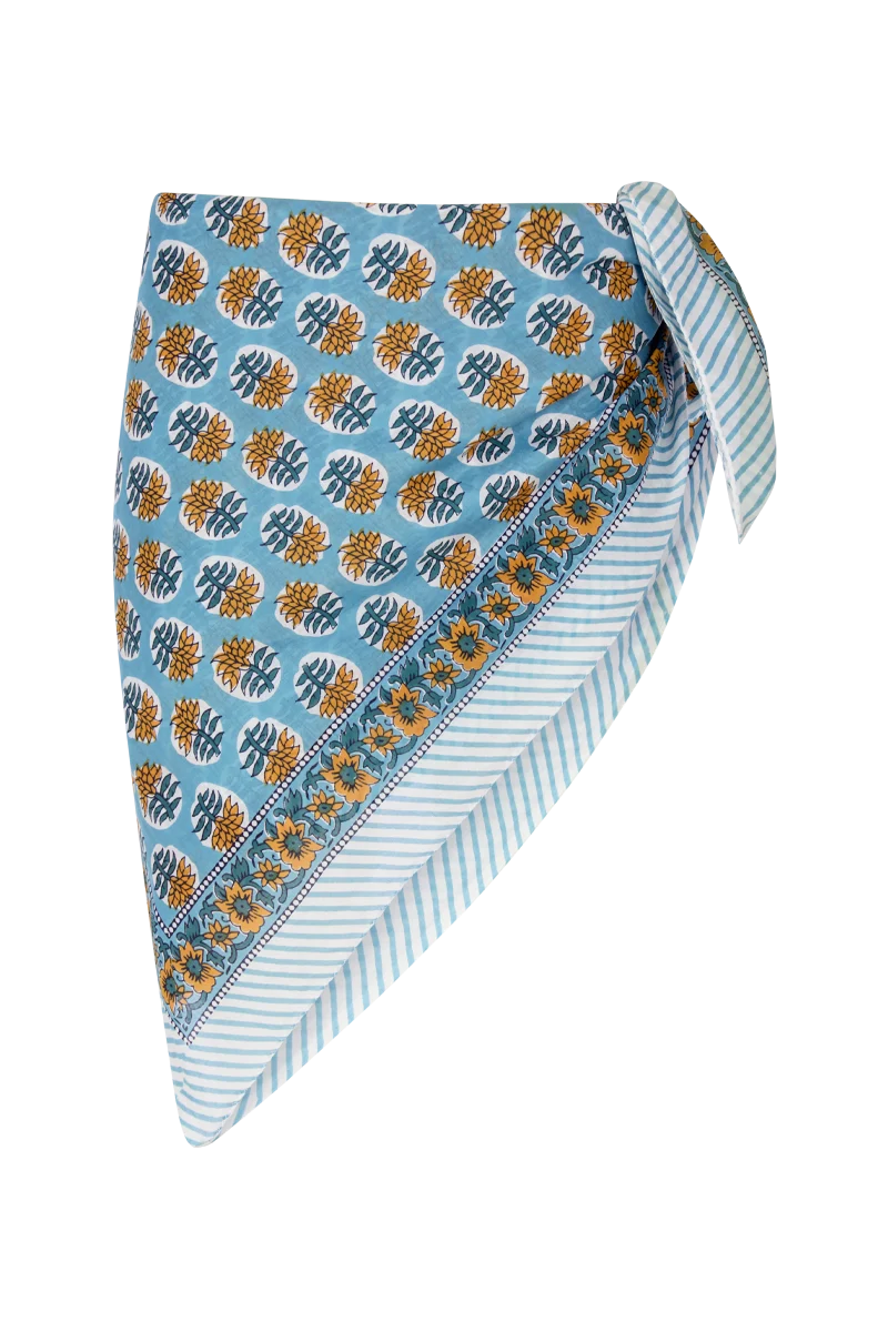 Le Paréo - Imprimé Orange - Bleu
