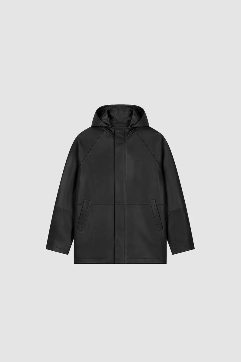 Imperméable en cuir - Noir