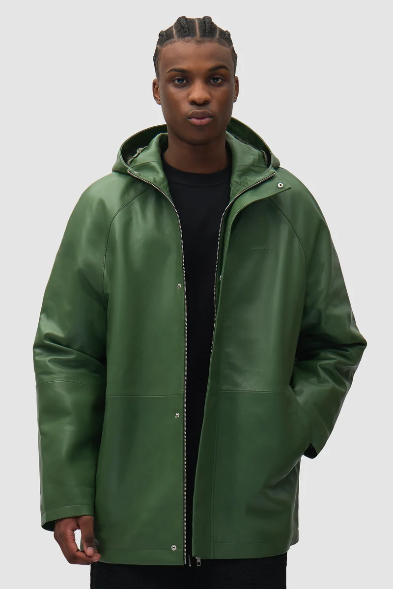 Imperméable en cuir - Vert