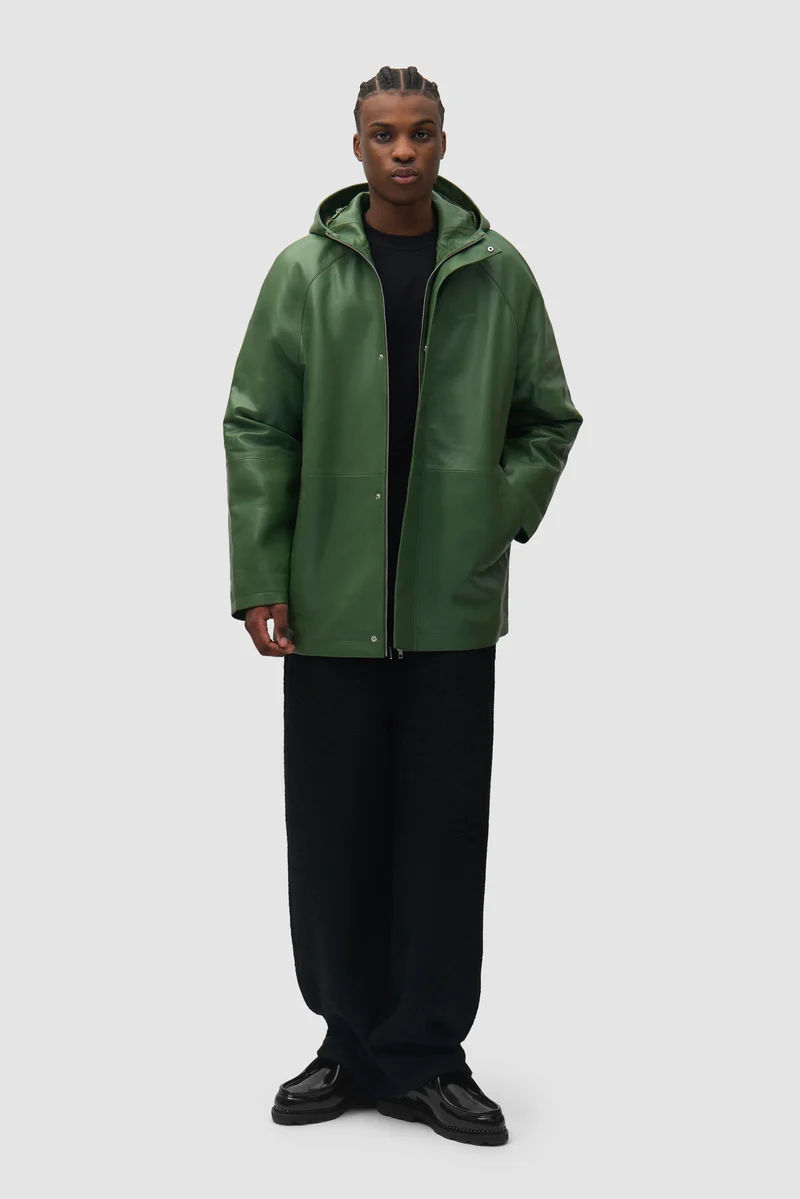 Imperméable en cuir - Vert