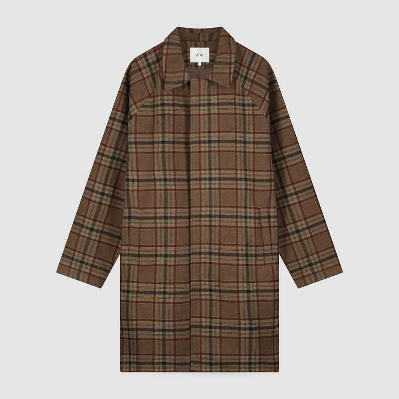 Manteau en laine à carreaux - Motif écossais