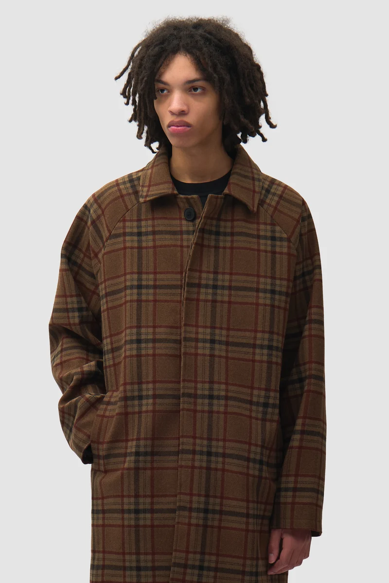Manteau en laine à carreaux - Motif écossais