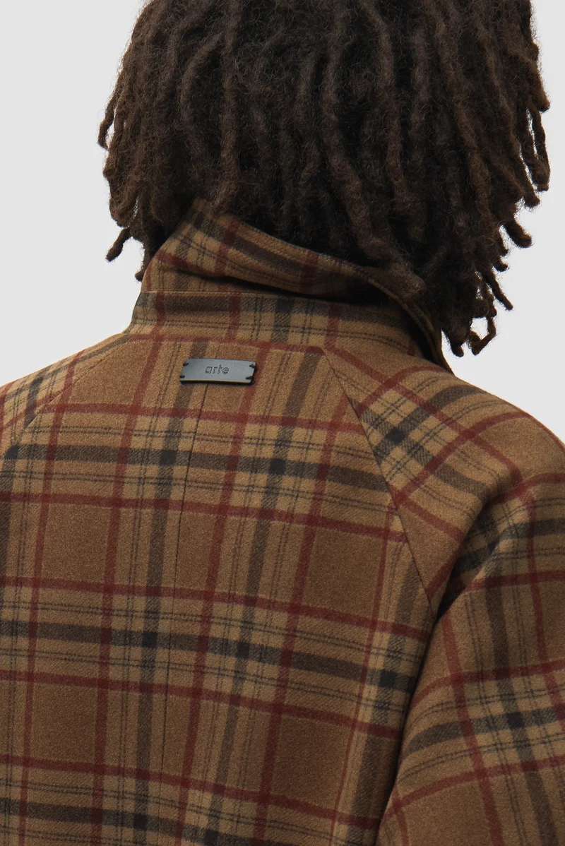 Manteau en laine à carreaux - Motif écossais