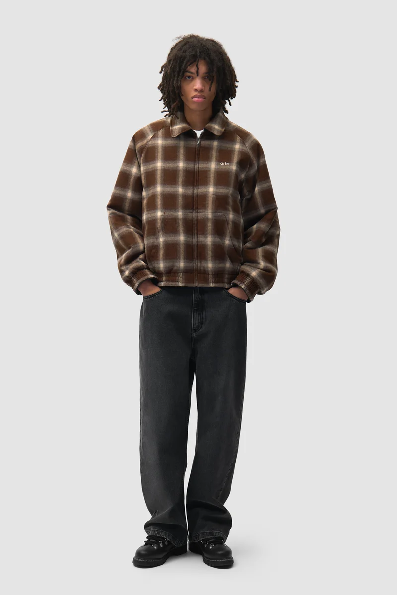 Veste d'uniforme réversible en cuir - Noire