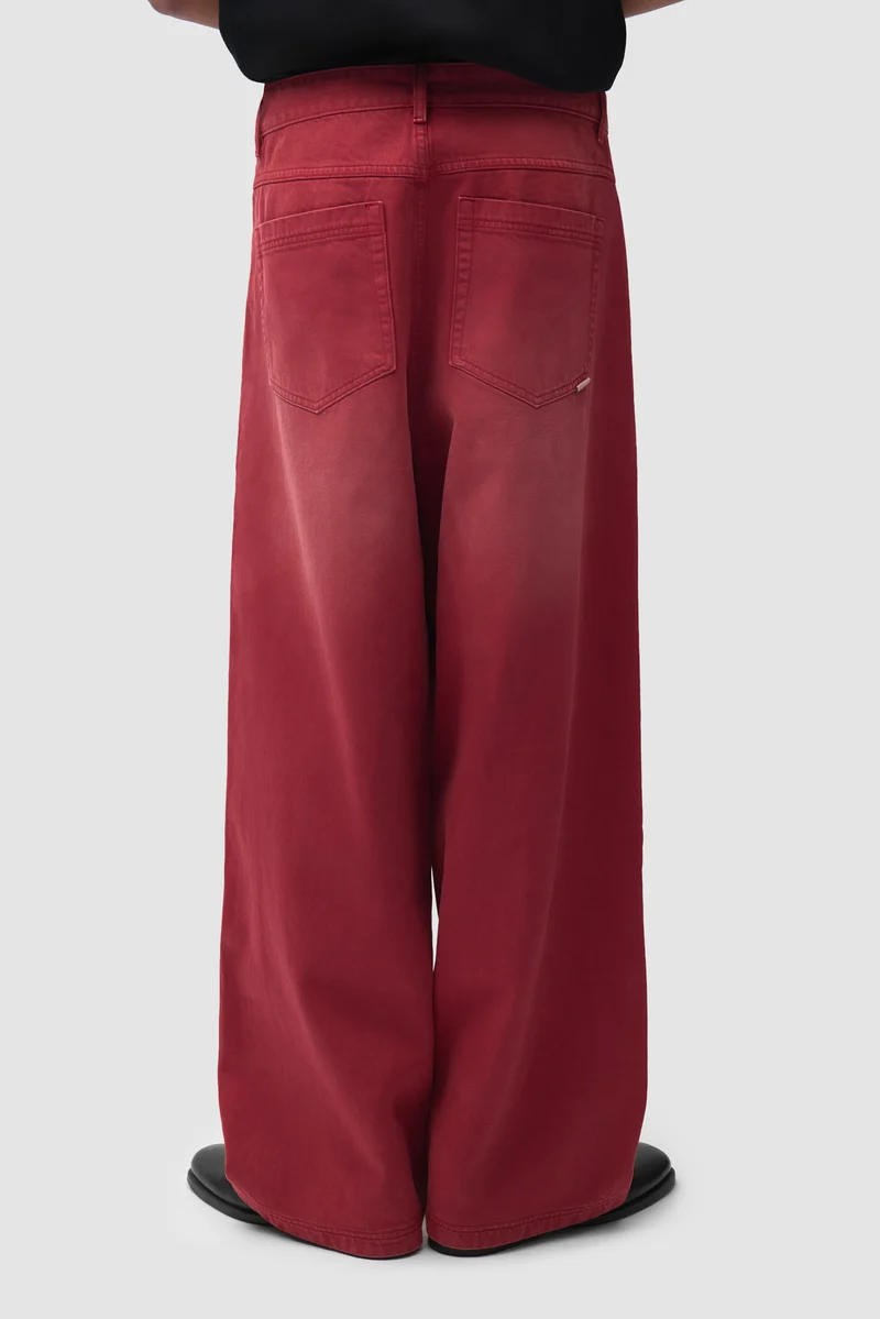 Denim délavé « Ease » - Rouge