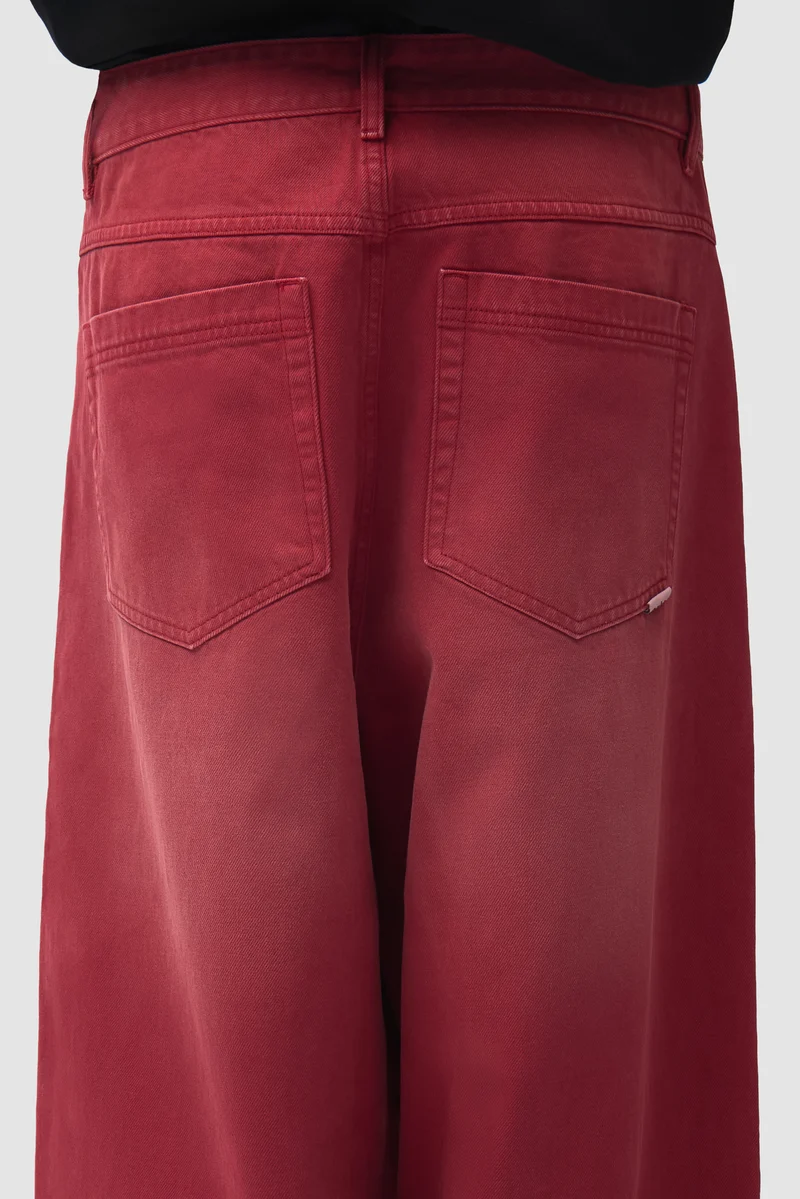 Denim délavé « Ease » - Rouge