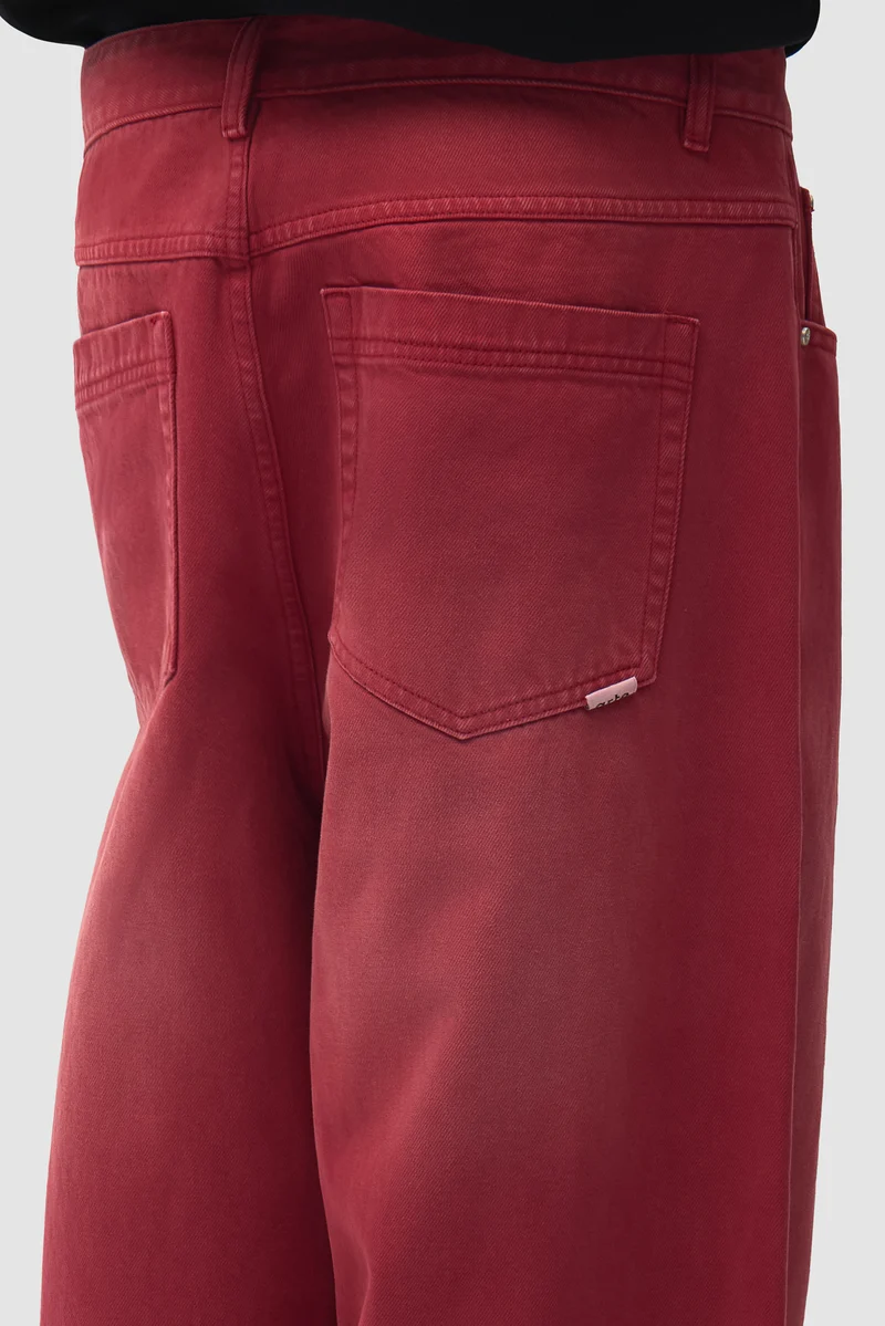 Denim délavé « Ease » - Rouge