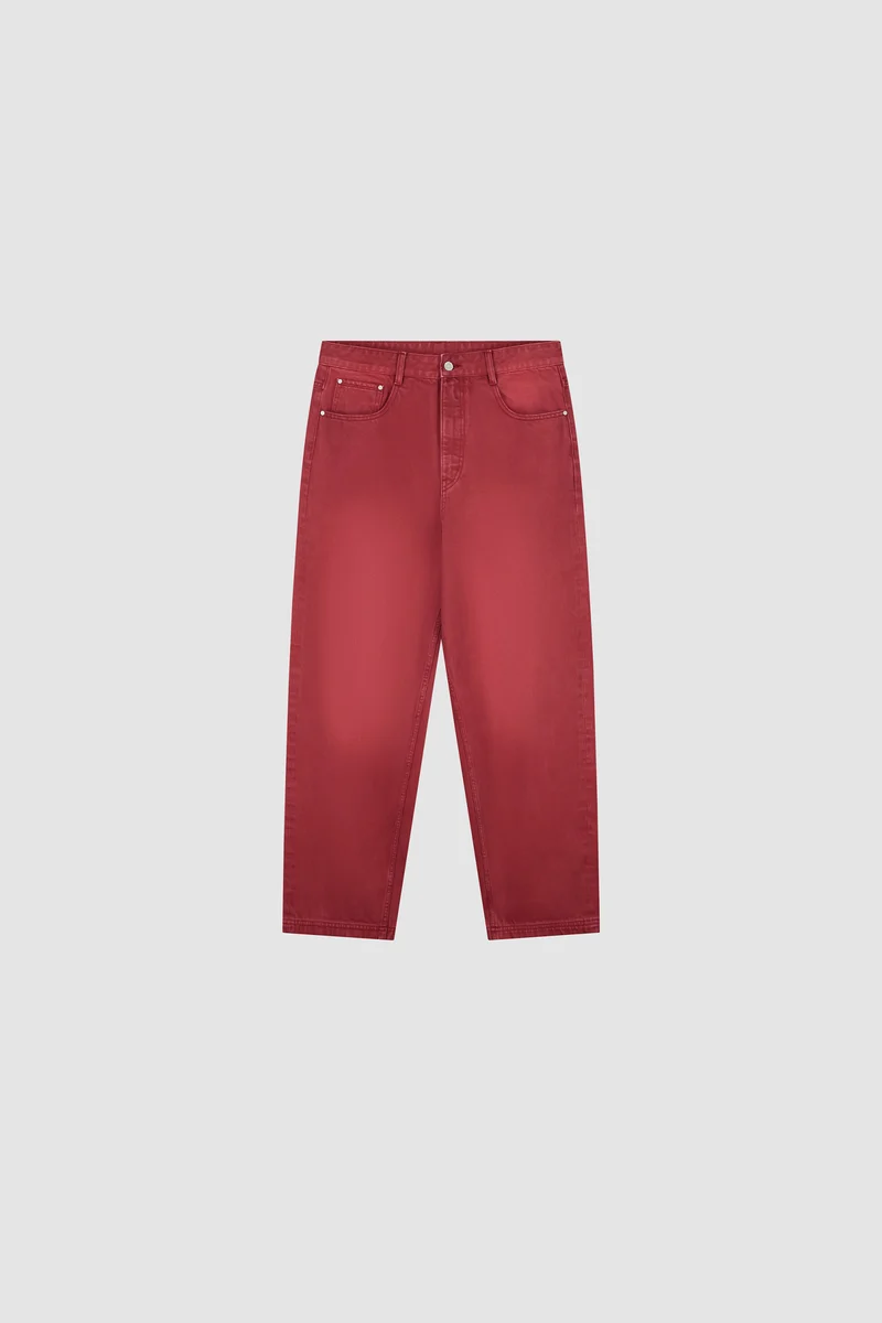 Denim délavé « Ease » - Rouge