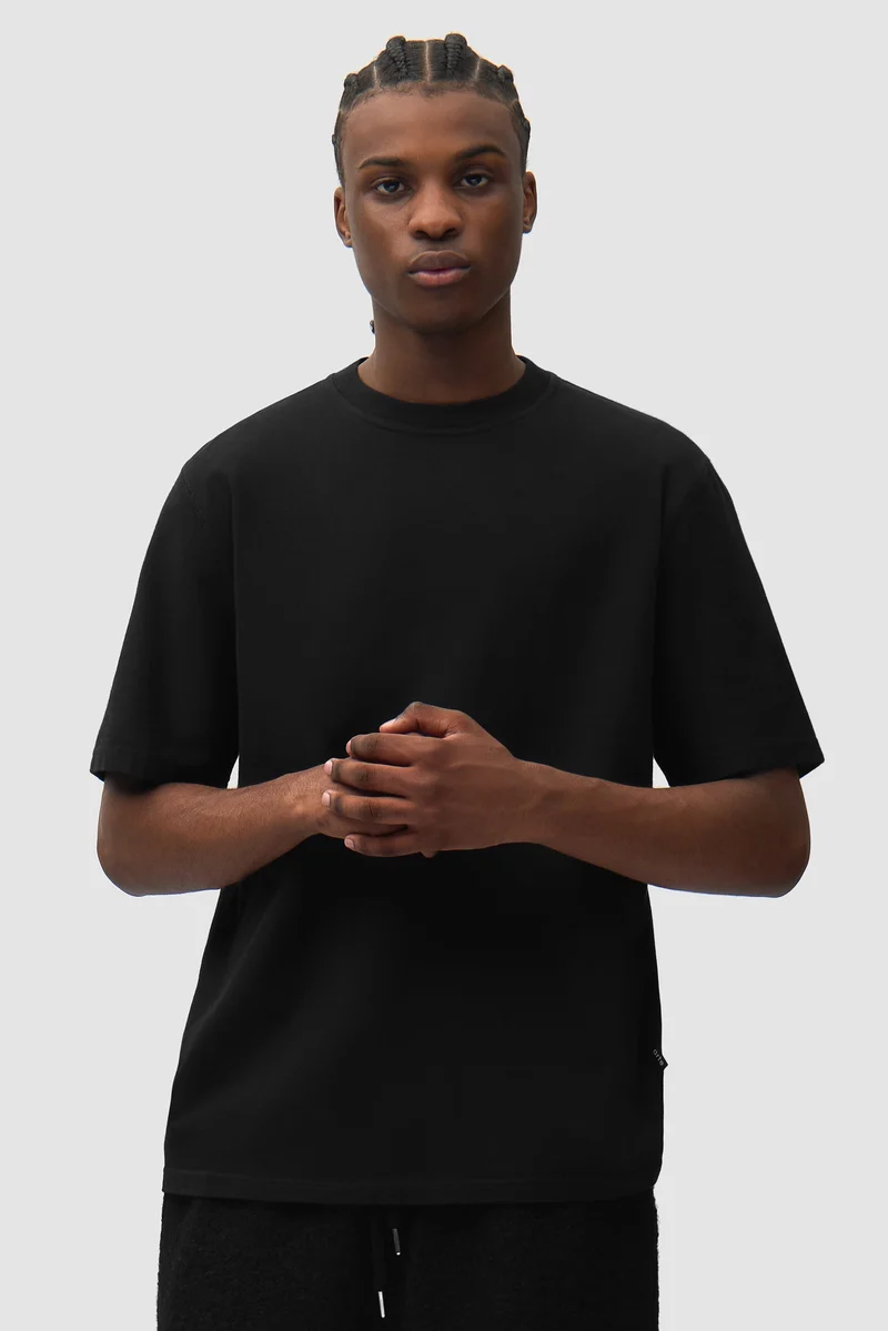 T-shirt avec autocollant - Noir