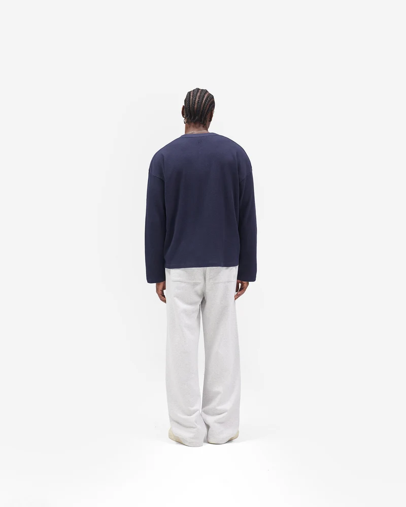 Initial Wide Leg Sweatpants - Ice Grey Marl