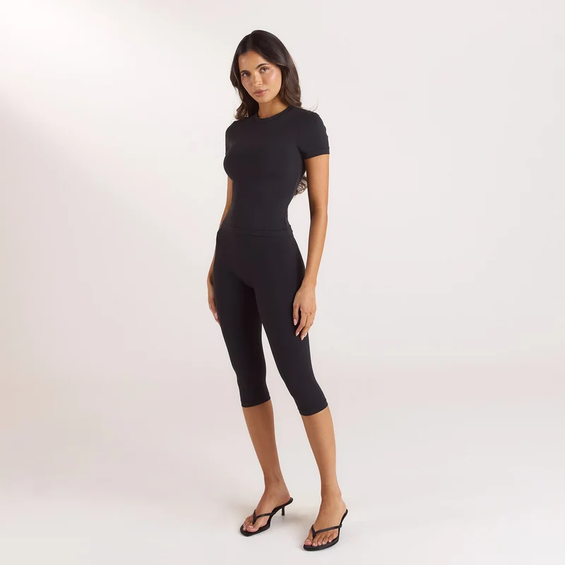 T-shirt à Manches Courtes ContourSoft™ - Noir