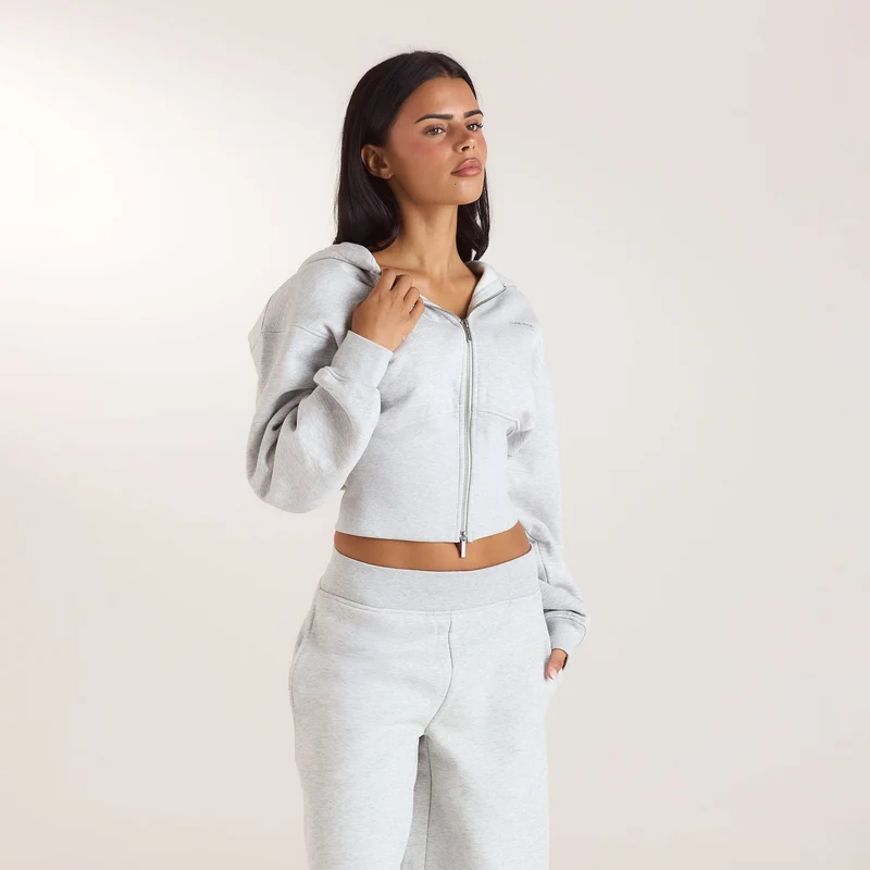 Sweat à Capuche Ajusté - Gris