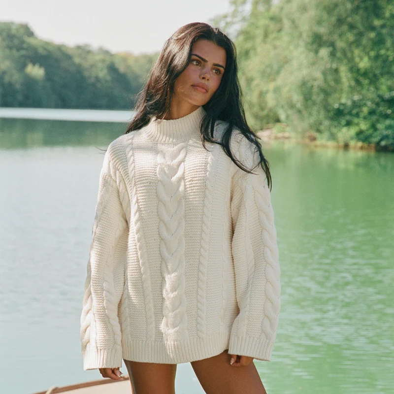 Pull Torsadé Oversize - Crème