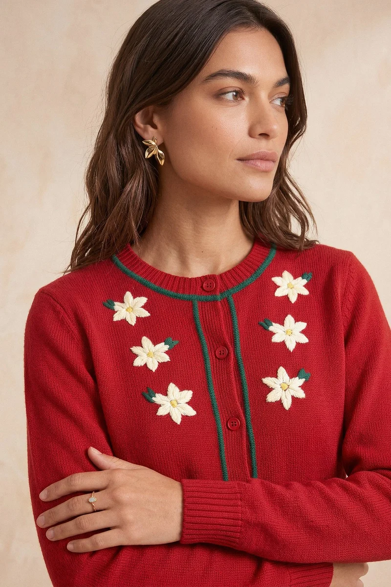 Cardigan Sissi Rouge en Laine