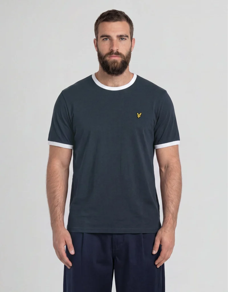 Ringer Cotton Crew Neck T-Shirt