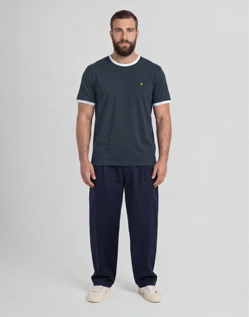 Ringer Cotton Crew Neck T-Shirt