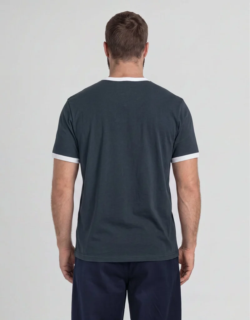 Ringer Cotton Crew Neck T-Shirt