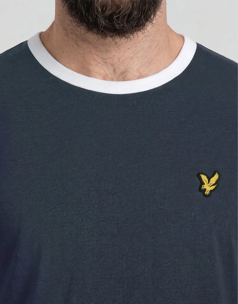 Ringer Cotton Crew Neck T-Shirt