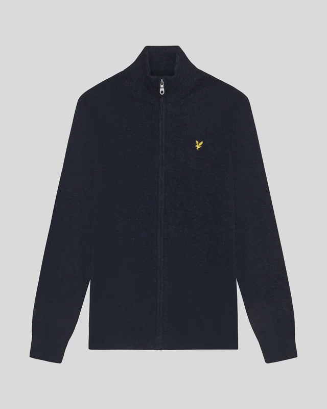 Lambswool Blend Zip Cardigan
