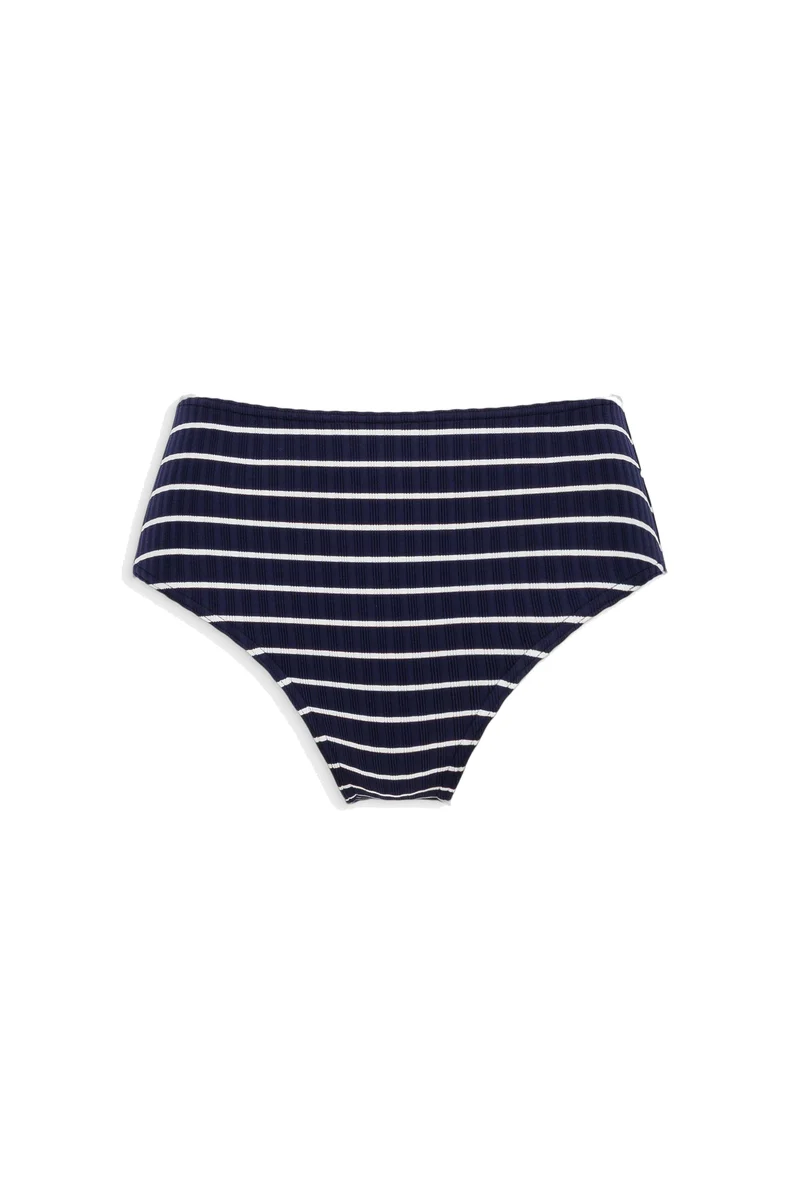 La Magnétique - Rayé Marine - Culotte Haute
