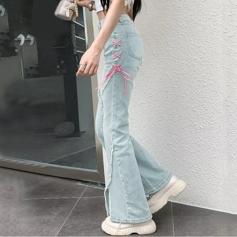 Jean flare fendu