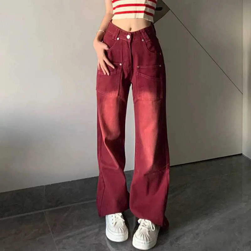 Jean large rouge