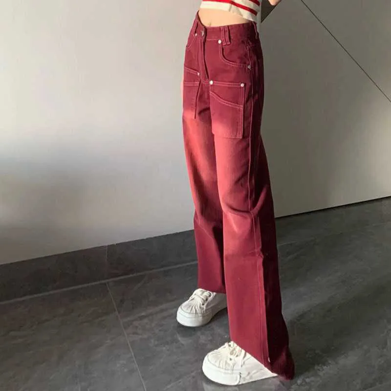 Jean large rouge