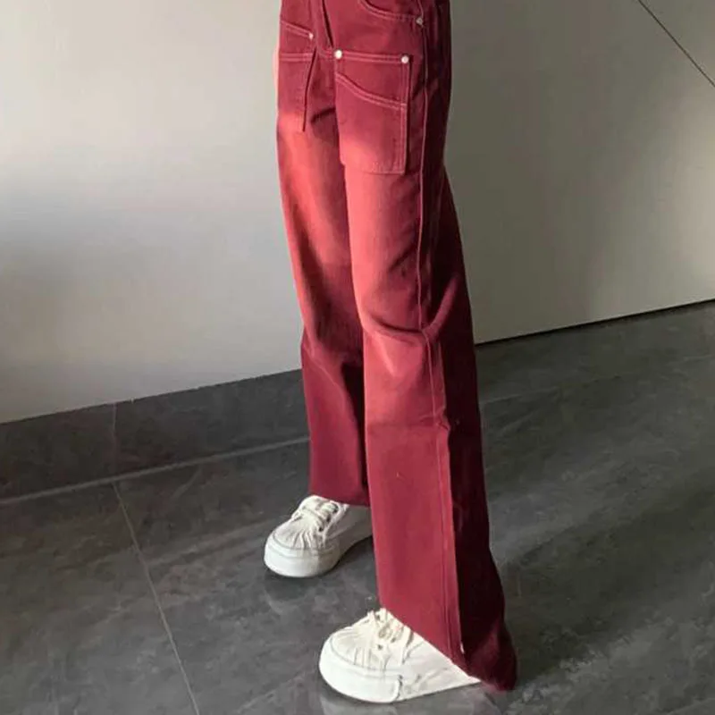Jean large rouge