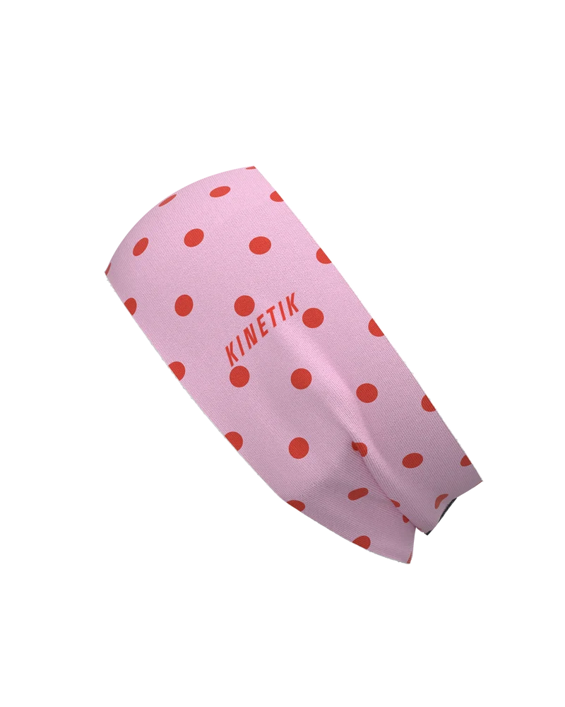 HEADBAND RETRO DOTY CORAL ROSE