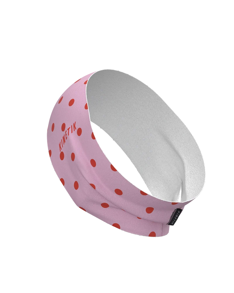 HEADBAND RETRO DOTY CORAL ROSE