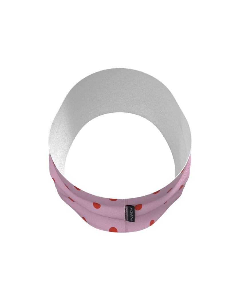 HEADBAND RETRO DOTY CORAL ROSE