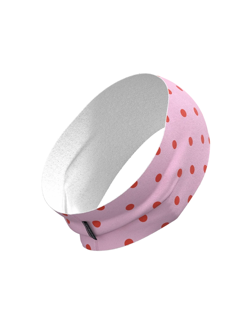 HEADBAND RETRO DOTY CORAL ROSE