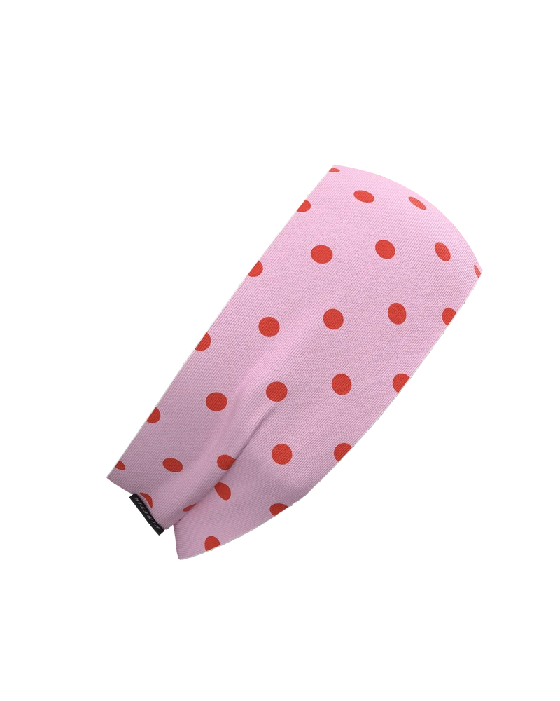 HEADBAND RETRO DOTY CORAL ROSE