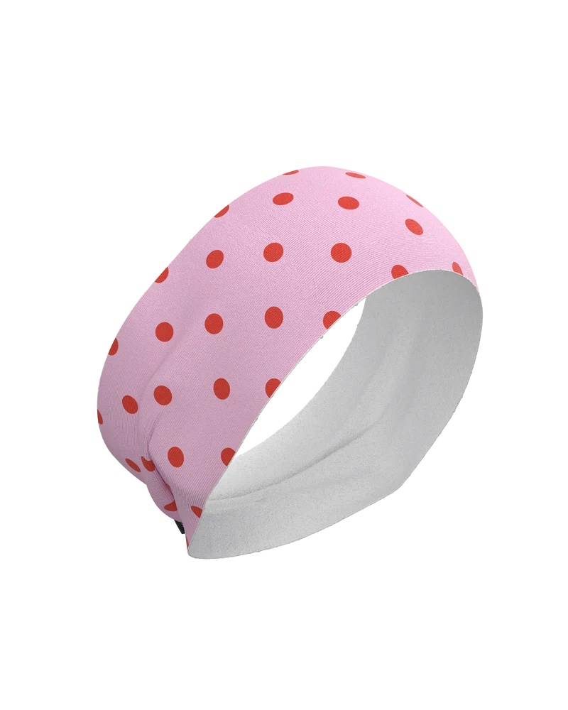 HEADBAND RETRO DOTY CORAL ROSE