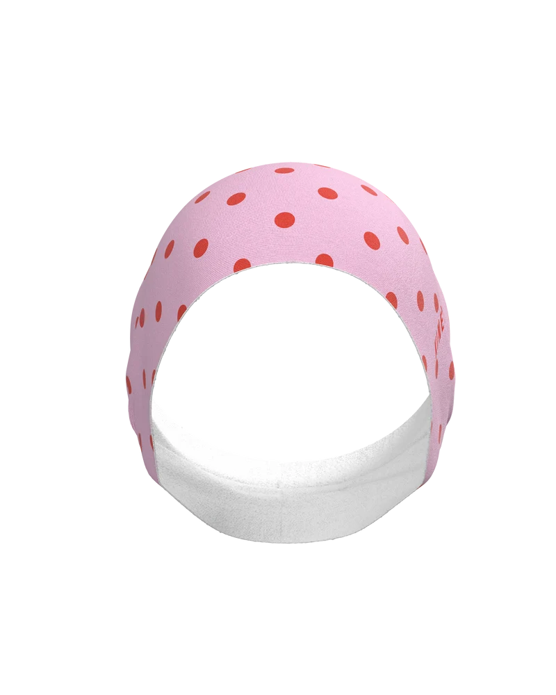 HEADBAND RETRO DOTY CORAL ROSE