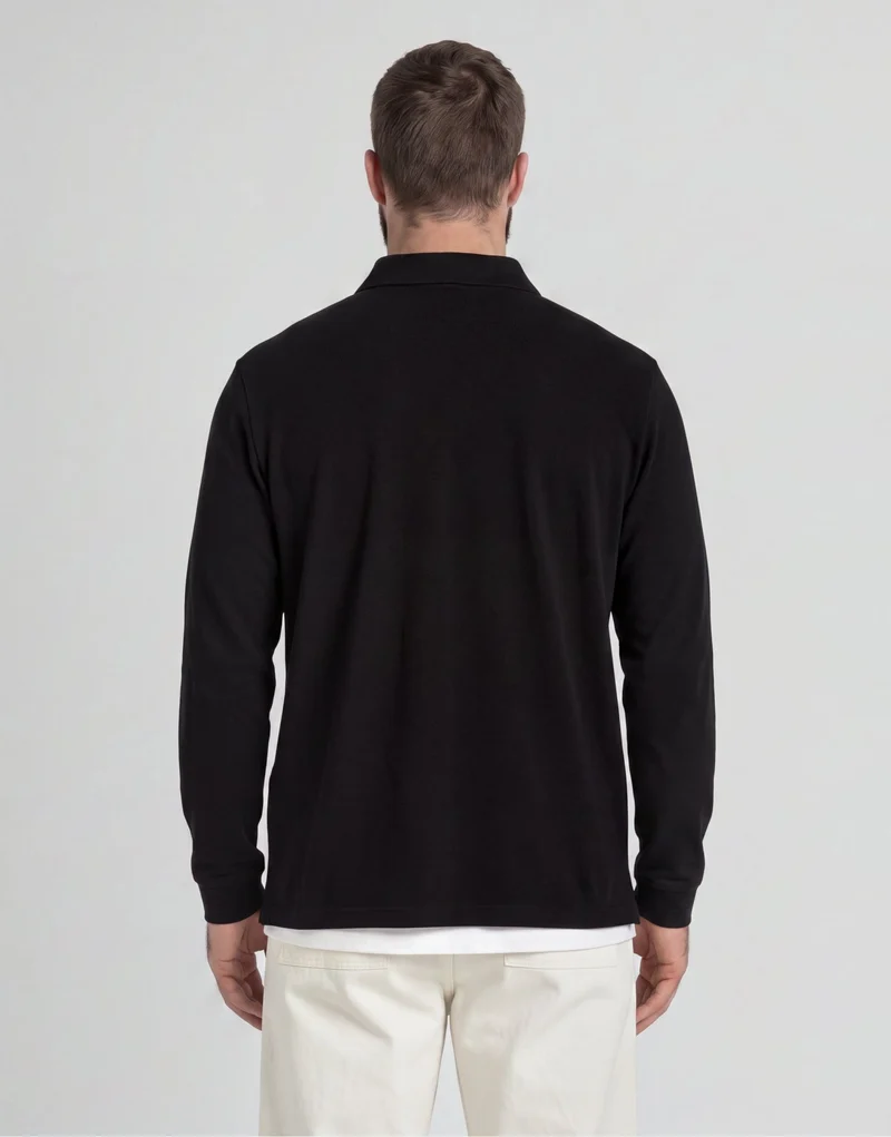 Long Sleeve Polo Shirt Plus