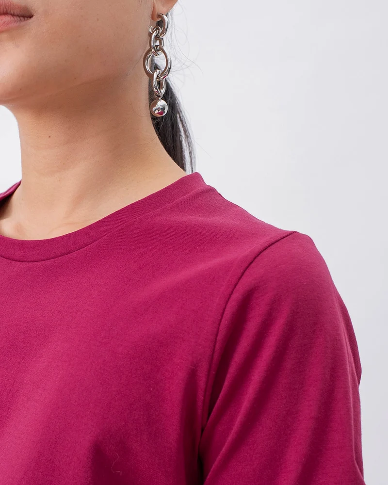 T-shirt coton - Framboise