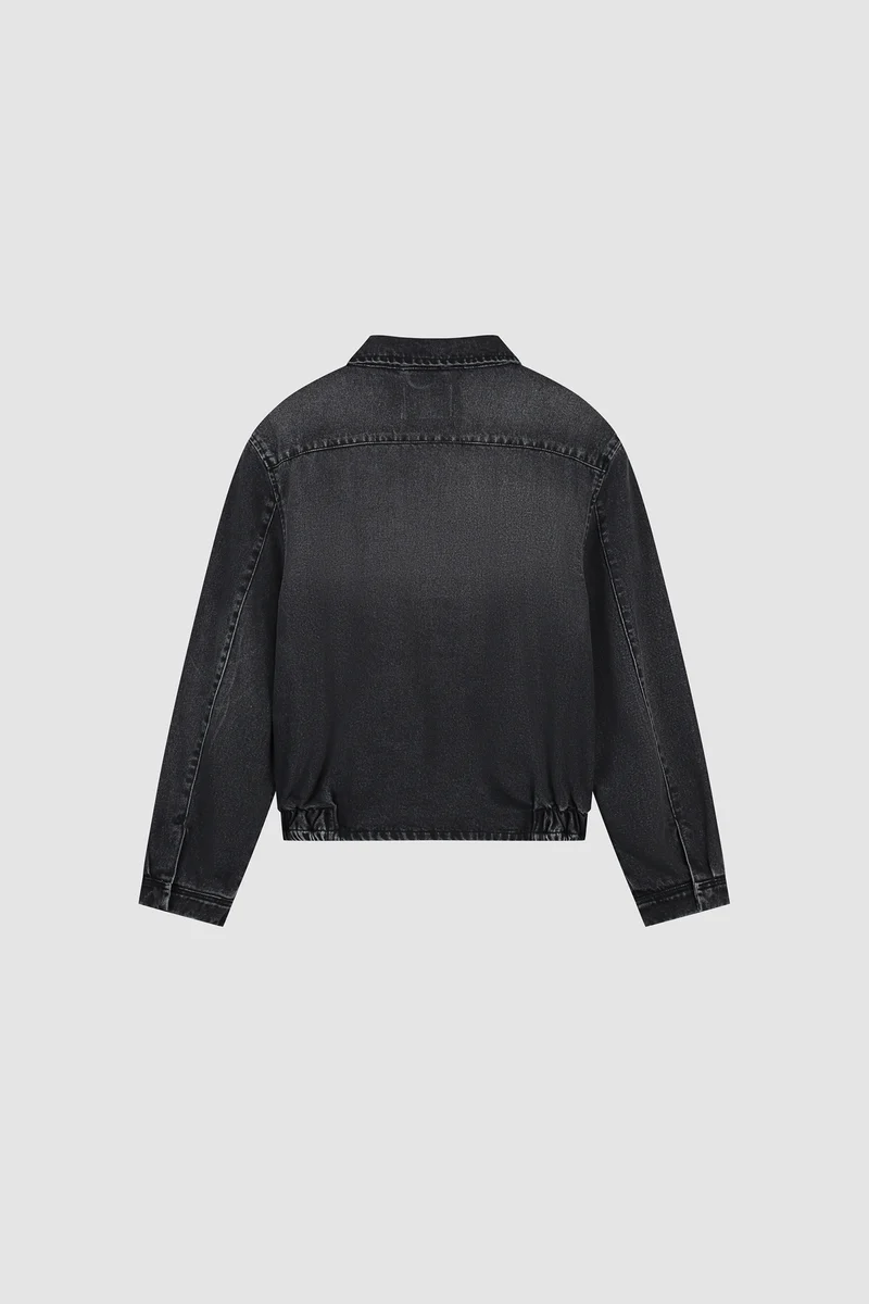 Veste classique en denim délavé - Noir
