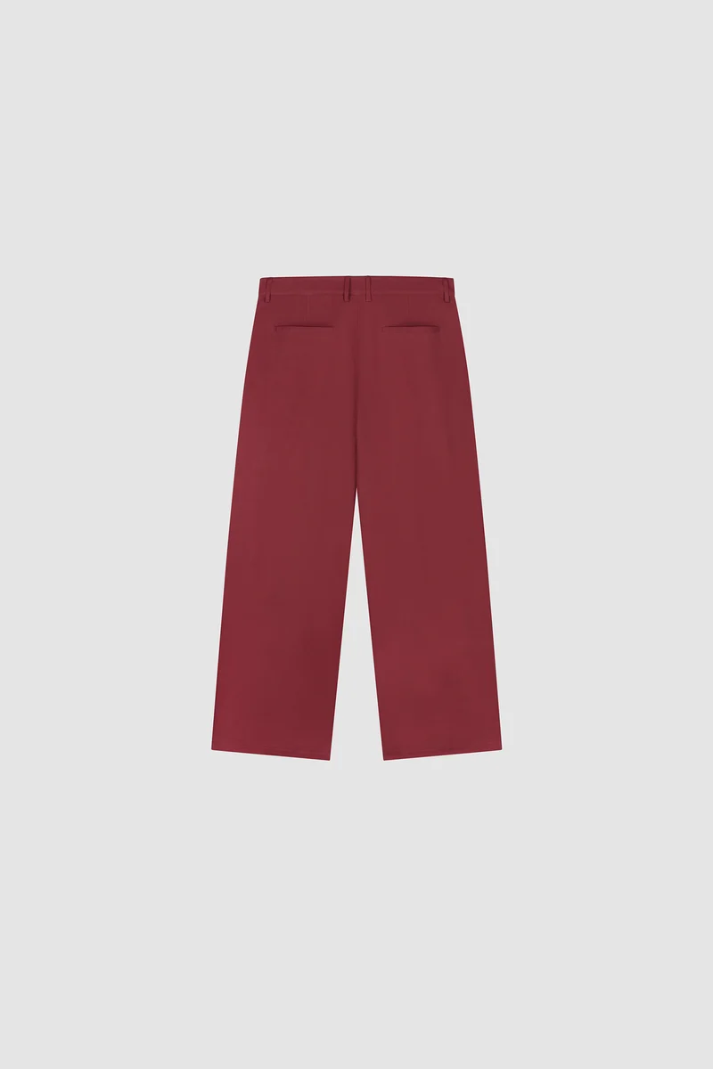 Pantalon de galerie à plis - Bordeaux
