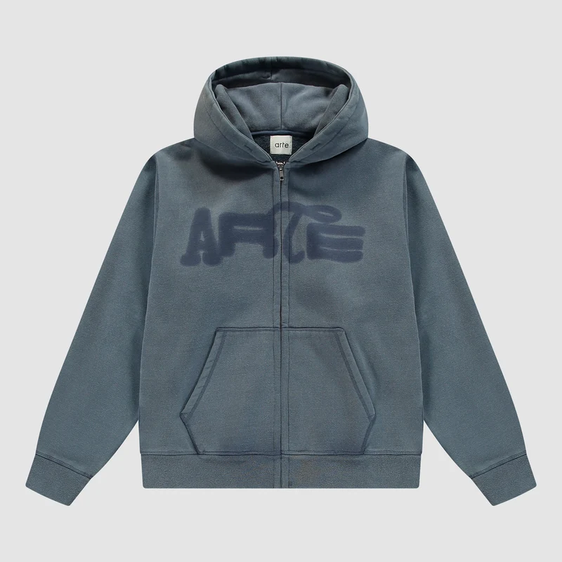 Sweat à capuche zippé « Stencil Sunfade » - Bleu marine