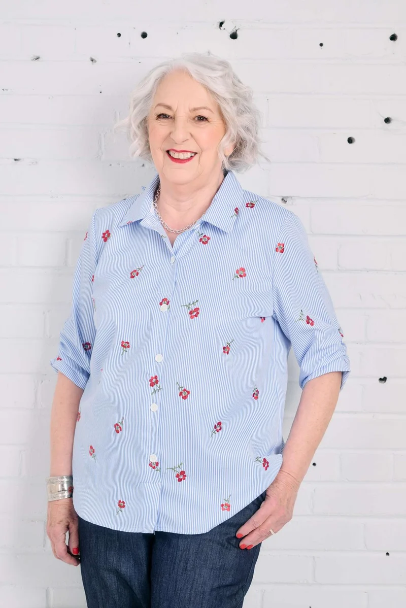 1KB126-2D134B-Adaptive Blouse, 3/4 sleeves
