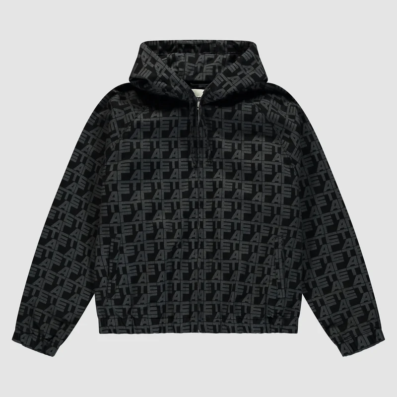 Veste en jean à carreaux sur toute la surface - Jean noir