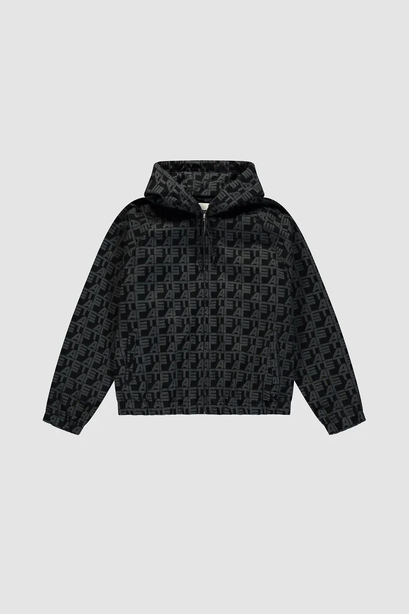 Veste en jean à carreaux sur toute la surface - Jean noir