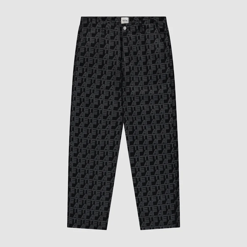 Pantalon à carreaux sur toute la surface - Denim noir