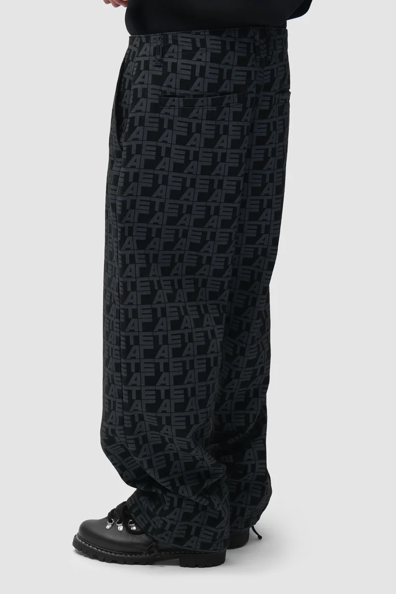 Pantalon à carreaux sur toute la surface - Denim noir