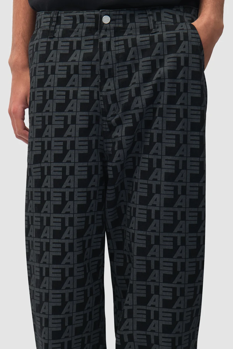 Pantalon à carreaux sur toute la surface - Denim noir