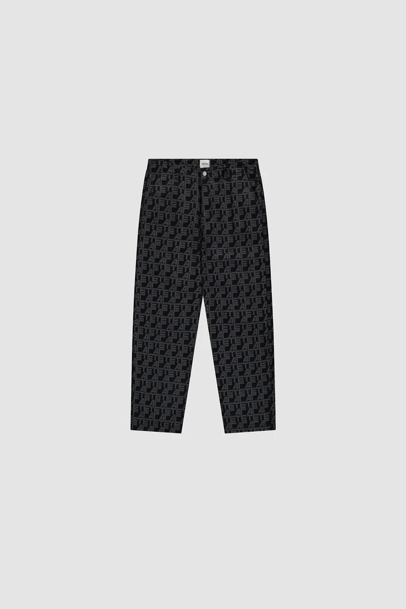 Pantalon à carreaux sur toute la surface - Denim noir