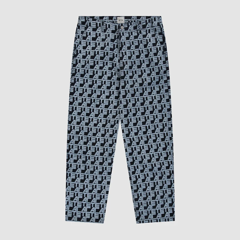 Pantalon à carreaux sur toute la surface - Denim