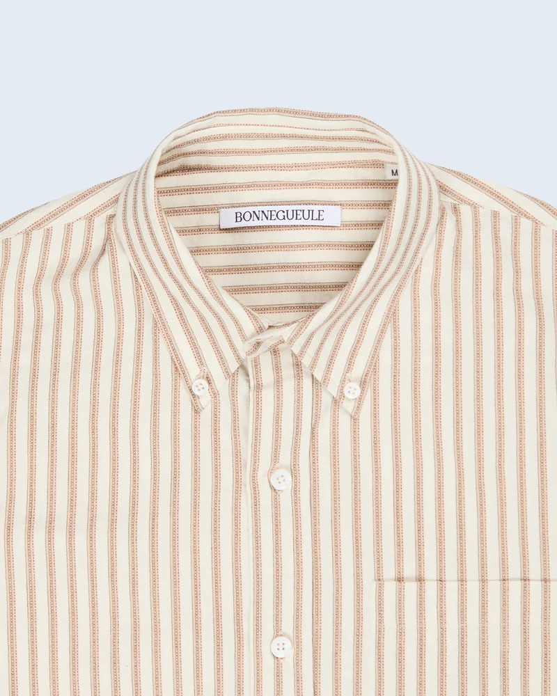 Chemise Calvi beige à rayures