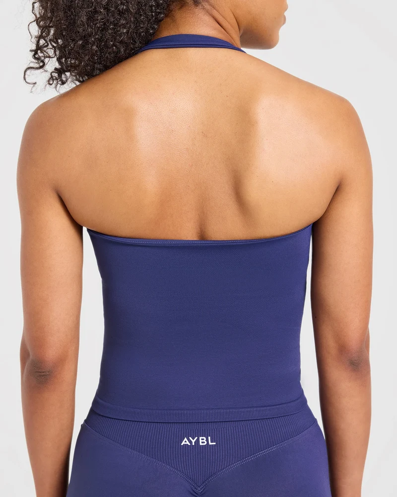 Enhance Seamless Halterneck Top - Storm Blue
